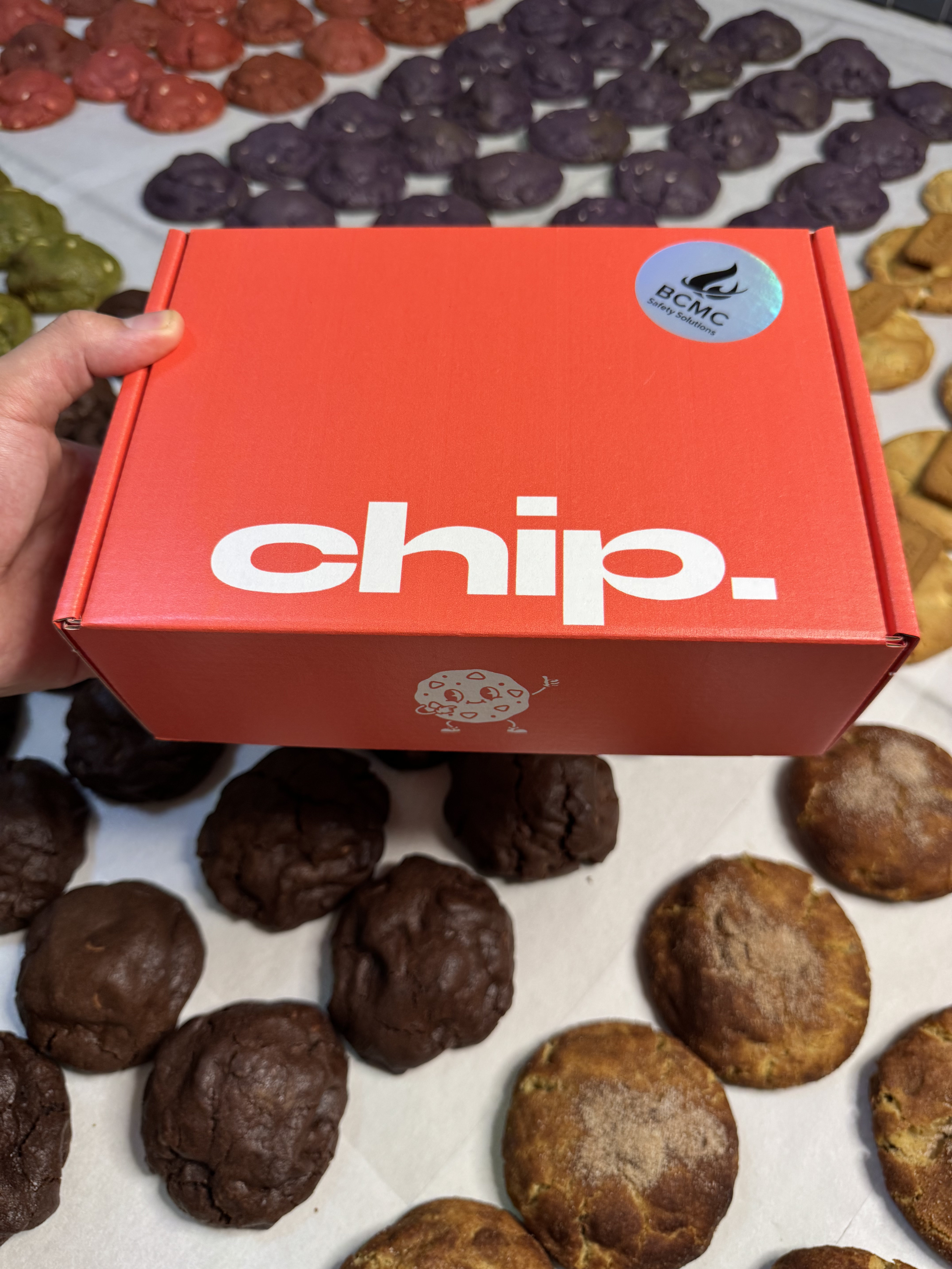 Custom corporate cookie order with branded packaging