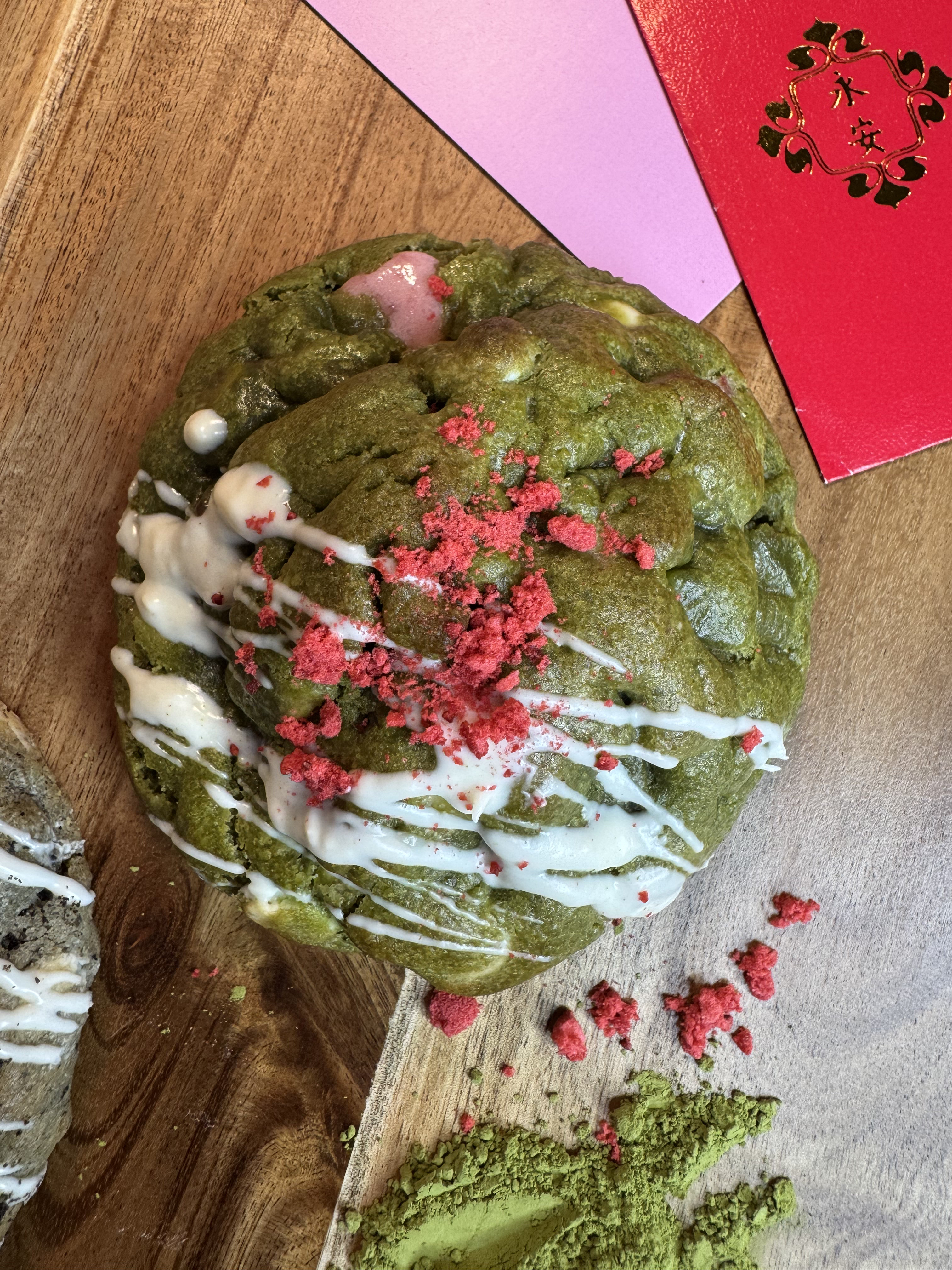 Matcha Strawberry cookies from Chip Bakehouse