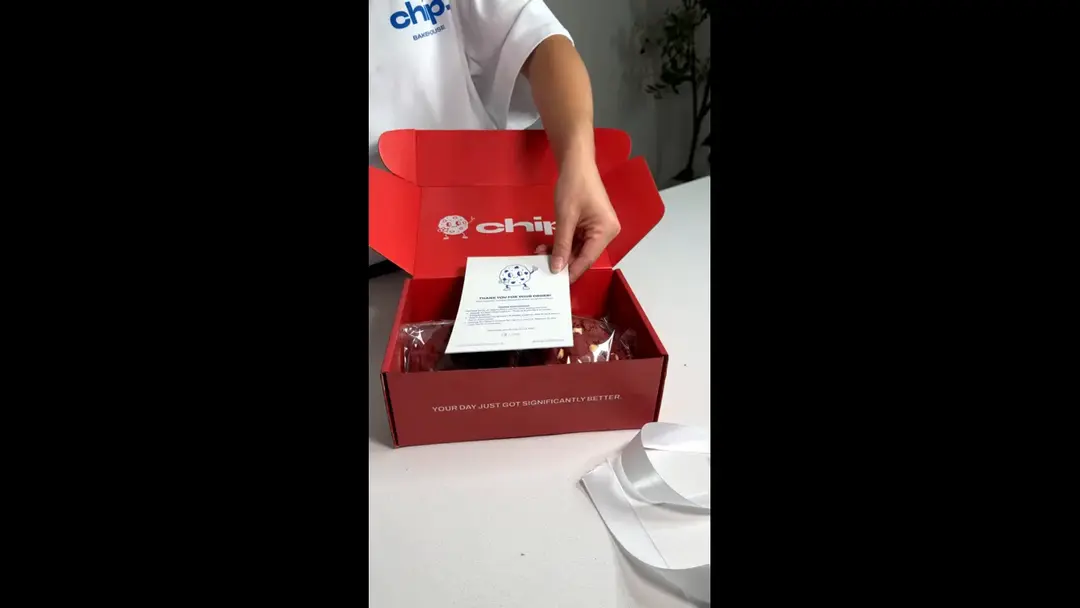Packing a Chip Bakehouse 6-pack box